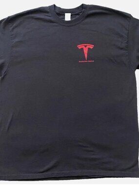 Rare Tesla Employee Shirt Production Control Mission Statement Graphic Black XL